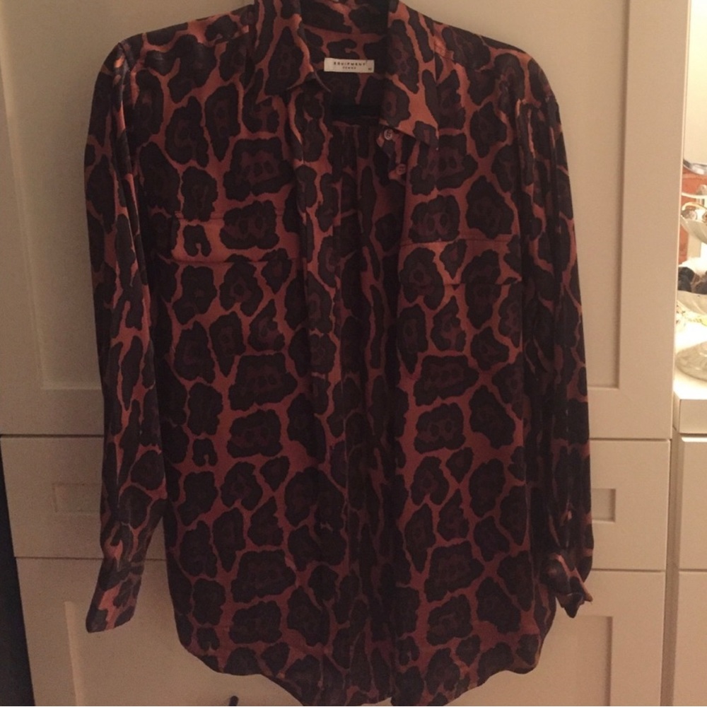 Equipment Cheetah Print Blouse, silk